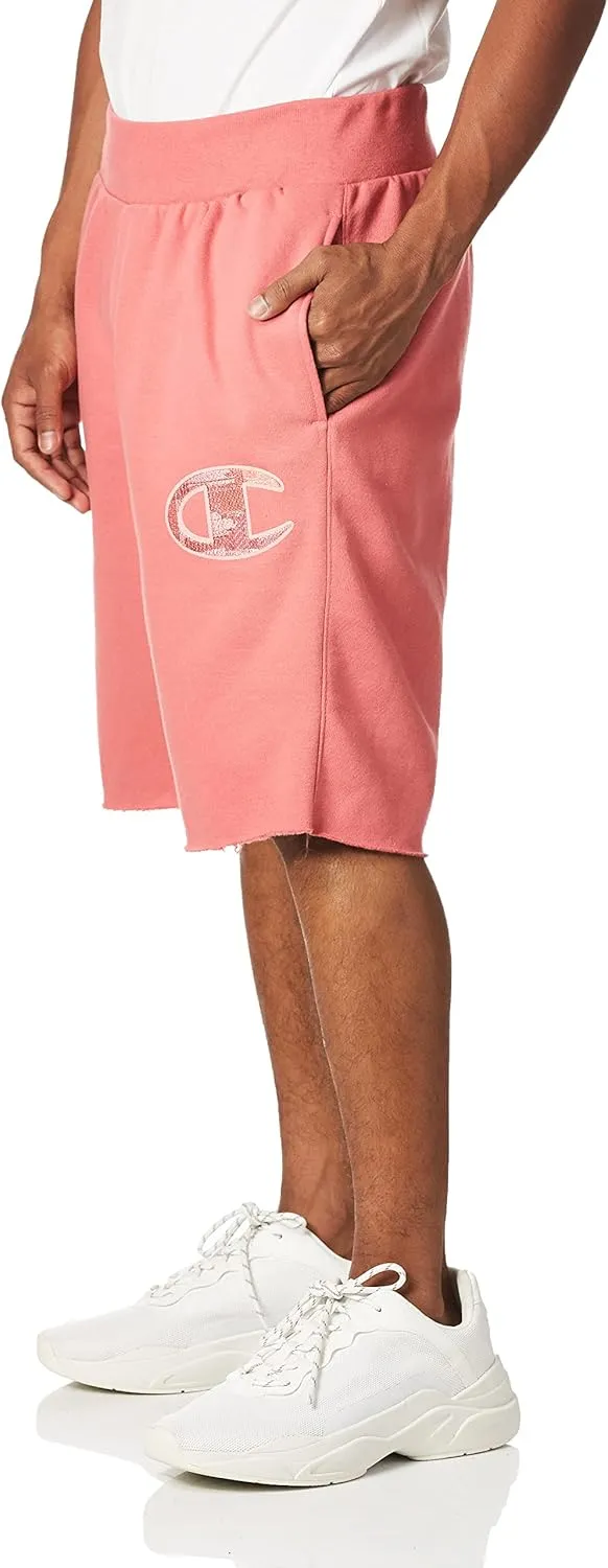 Champion Men's Shorts, Reverse Weave Fleece Shorts, Knee-Length Shorts for Men, C Logo, 10"