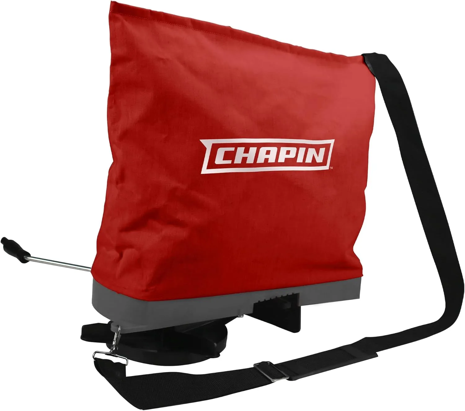 Chapin 84700A 25-Pound Professional Handheld Bag Seed spreader with Waterproof Bag, Enclosed Gears, Rear Baffle, Adjustable Shoulder Strap and Multiple Spread Options, Red, 1.0 Count
