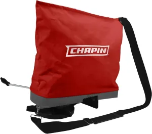 Chapin 84700A 25-Pound Professional Handheld Bag Seed spreader with Waterproof Bag, Enclosed Gears, Rear Baffle, Adjustable Shoulder Strap and Multiple Spread Options, Red, 1.0 Count