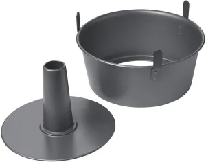 Chicago Metallic 2-Piece Angel Food Cake Pan with Cooling Feet, 9.5 Inch Premium Carbon Steel Tube Pan with Non-Stick Coating, Perfect for Angel Food and Pound Cakes