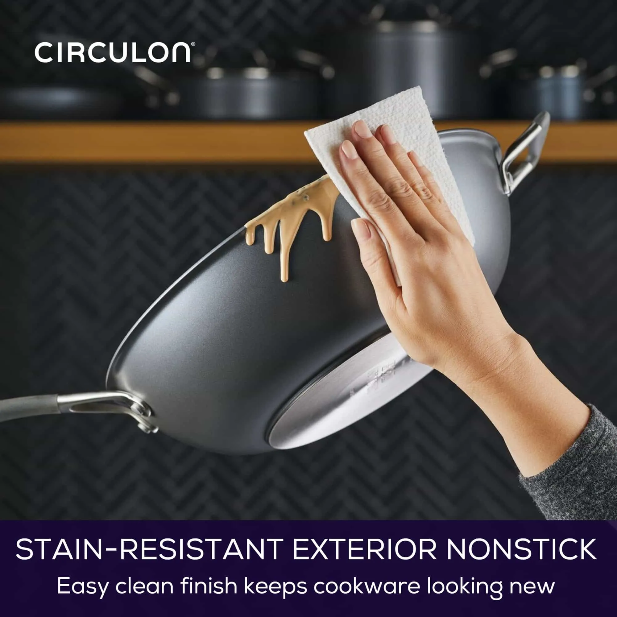 Circulon ScratchDefense A1 34cm Stirfry Pan with Helper Handle