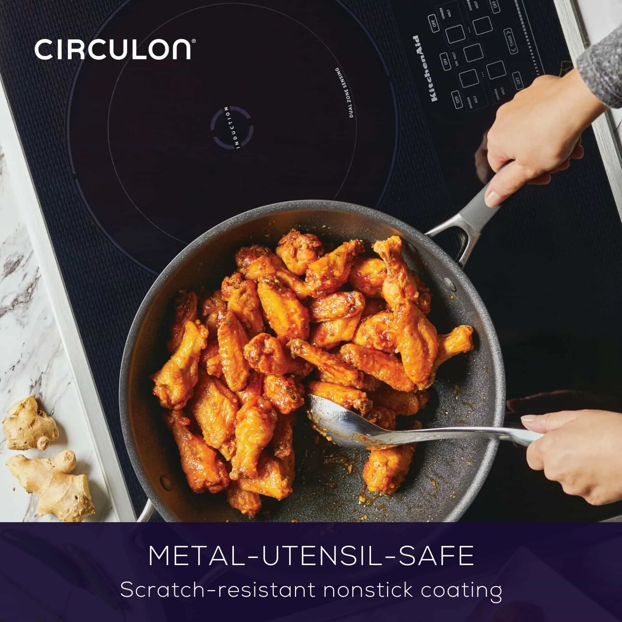 Circulon ScratchDefense A1 34cm Stirfry Pan with Helper Handle