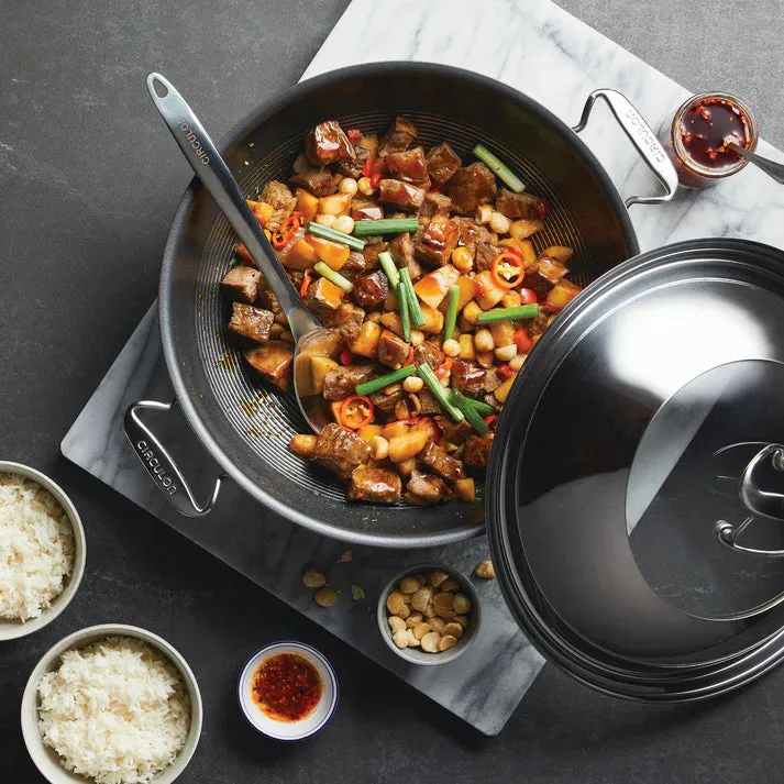 Circulon SteelShield™ Nonstick Stainless Steel C-Series Covered Wok with Clearview Lid Induction – 36cm
