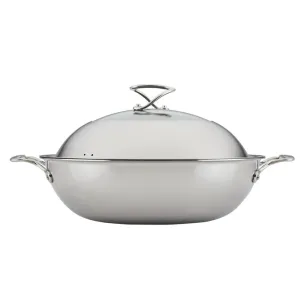 Circulon SteelShield™ Nonstick Stainless Steel C-Series Covered Wok with Clearview Lid Induction – 36cm