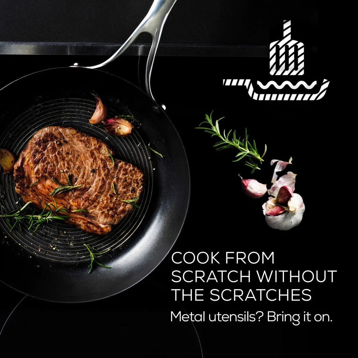 Circulon SteelShield™ Nonstick Stainless Steel C-Series Frypan Induction Suitable – 22cm