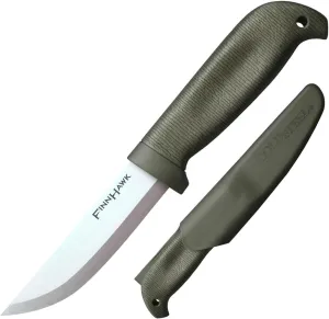 Cold Steel Finn Hawk 4" Durable Compact German 4116 Steel Fixed Blade Outdoor Bushcraft Game Hunting Utility Knife, 4-1/2" Textured Handle with TPR, Secure-Ex Sheath