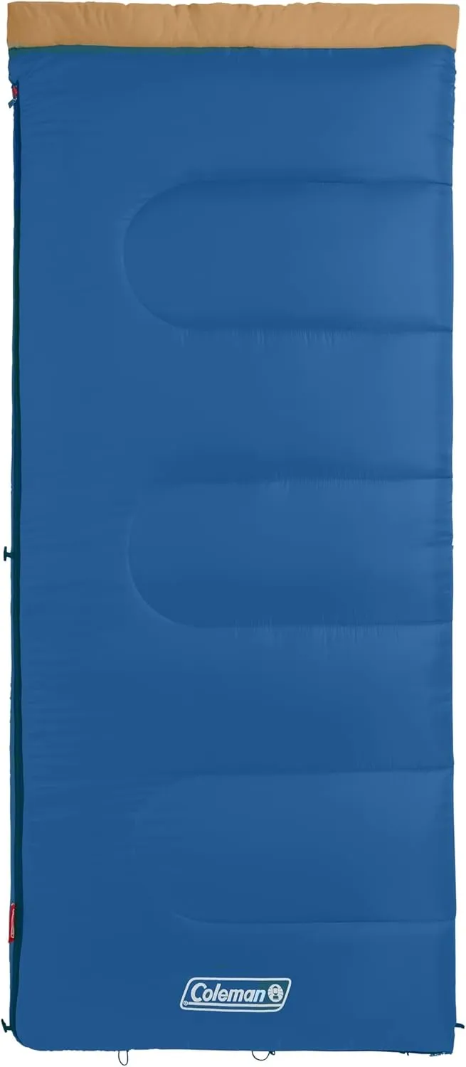 Coleman Brazos 20/30°F Adult Cool-Weather Sleeping Bag with No-Snag Zipper & Stuff Sack, Machine Washable