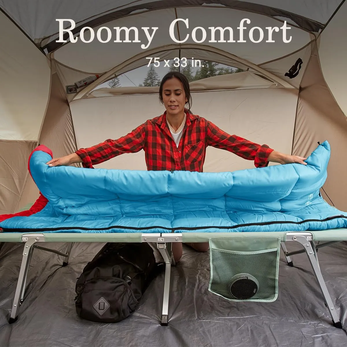 Coleman Flatlands Sleeping Bag, Made from 100% Recycled Material, Cool Weather Adult Sleep Sack