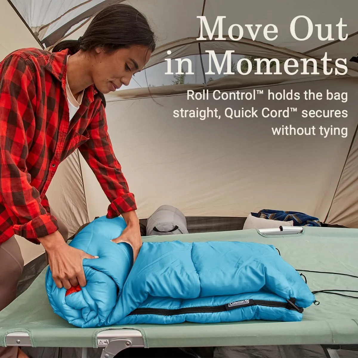 Coleman Flatlands Sleeping Bag, Made from 100% Recycled Material, Cool Weather Adult Sleep Sack