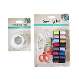 Compact Travel Sewing Kit with Hemming Tape