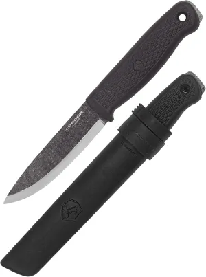 Condor Tool & Knife Terrasaur Bushcraft Knife Black - 1095 High Carbon Steel - Scandi Edge - High Impact Polypropylene Sheath - 3mm Thick - 4.2in Blade - 7.1oz
