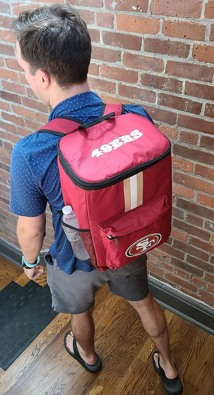 Cooler Backpack – Portable Soft Sided Ice Chest – Insulated Bag Holds 36 Cans - Football Gear – Show Your Team Spirit with Officially Licensed Fan Gear