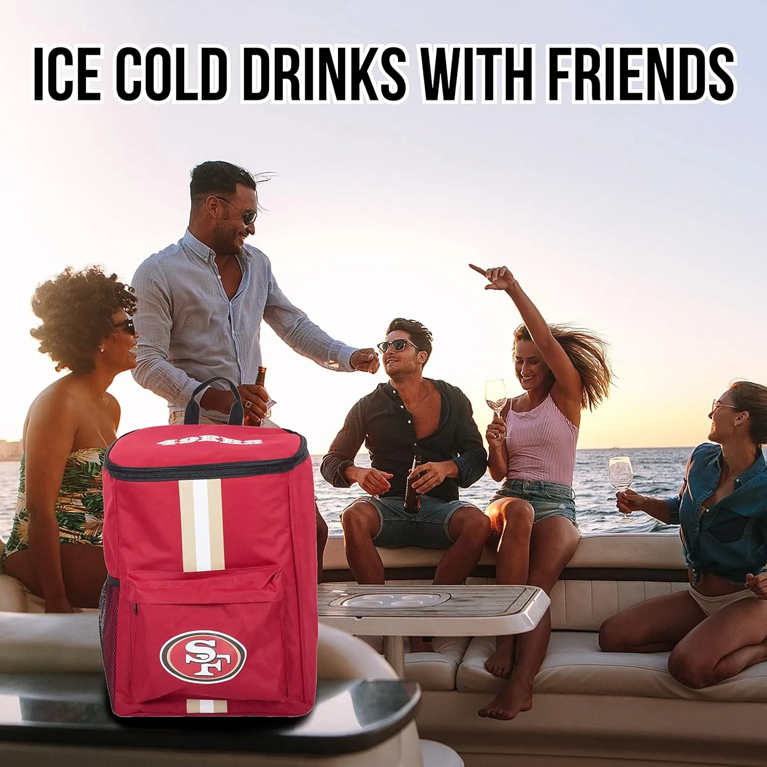 Cooler Backpack – Portable Soft Sided Ice Chest – Insulated Bag Holds 36 Cans - Football Gear – Show Your Team Spirit with Officially Licensed Fan Gear