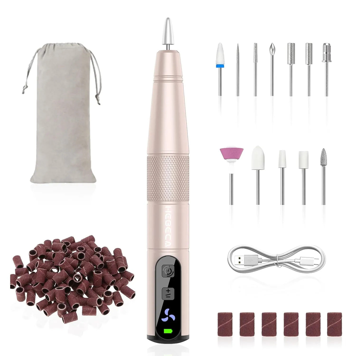 Cordless Nail Drill Set, Electric Nail Files and Buffers Drill Nails for Natural or Acrylic Gel Nails - Rechargeable Nail File Nail Drill Machine Manicure Nail Dremel Kit