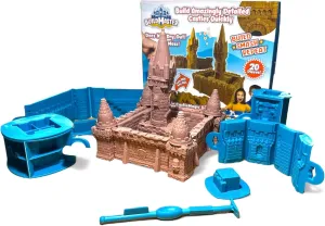 Create A Castle Indoor Sandcastle Play Sand Kit, 1.5 lbs Sensory Play Sand, BuildMaster Starter Reusable Castle Magic Sand Toy Set for Kids, 20 Pieces and Playmat, for Kids 6 