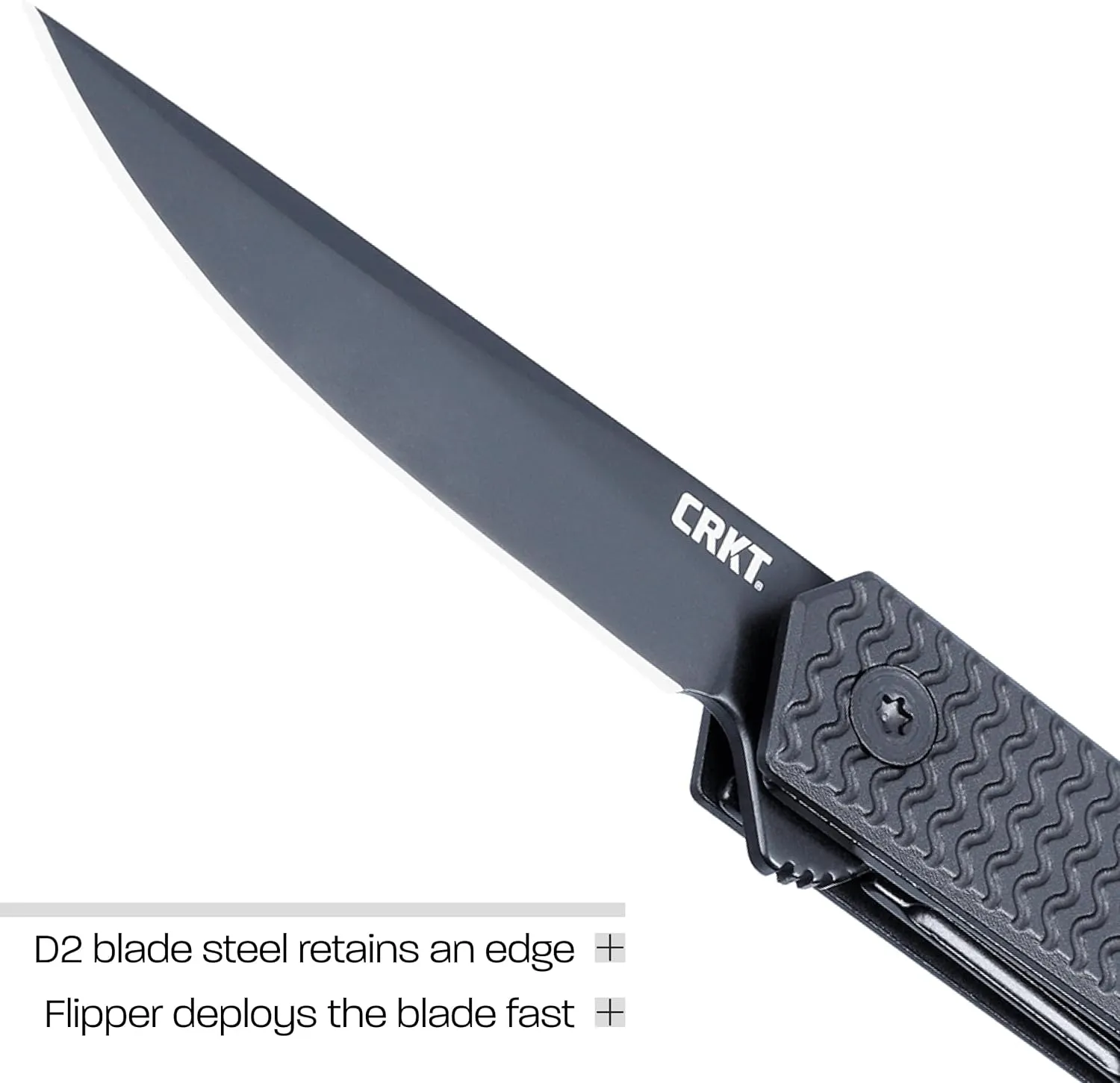 CRKT CEO Everyday Carry Folding Knife: Drop Point with D2 Steel Blade, Aluminum Handle, Liner Lock, 7081D2K