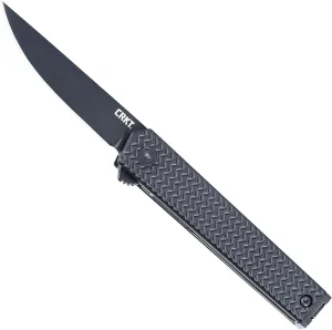 CRKT CEO Everyday Carry Folding Knife: Drop Point with D2 Steel Blade, Aluminum Handle, Liner Lock, 7081D2K