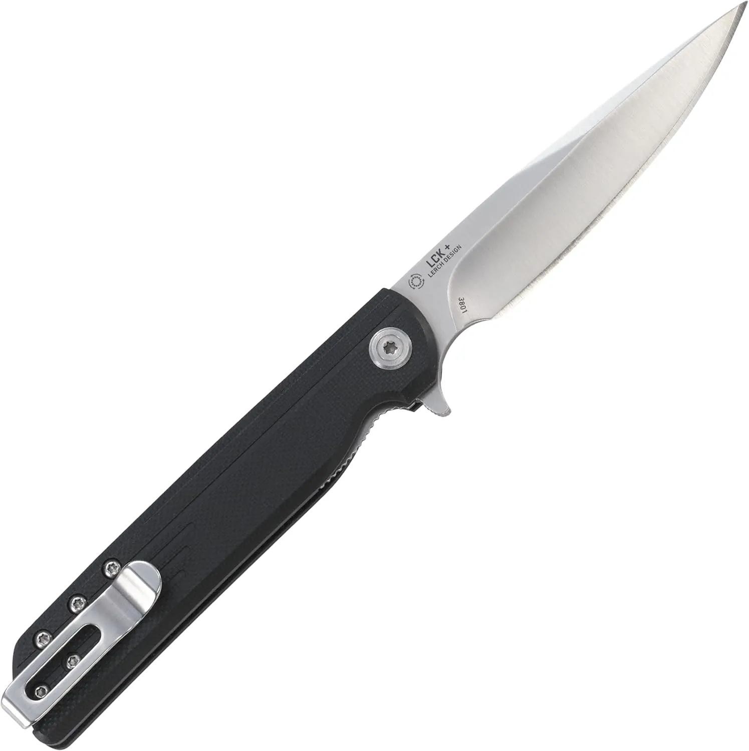 CRKT LCK   Folding Pocket Knife: Folder with Liner Lock, Drop Point Plain Edge Blade, Reinforced Nylon Handle with Pocket Clip 3801