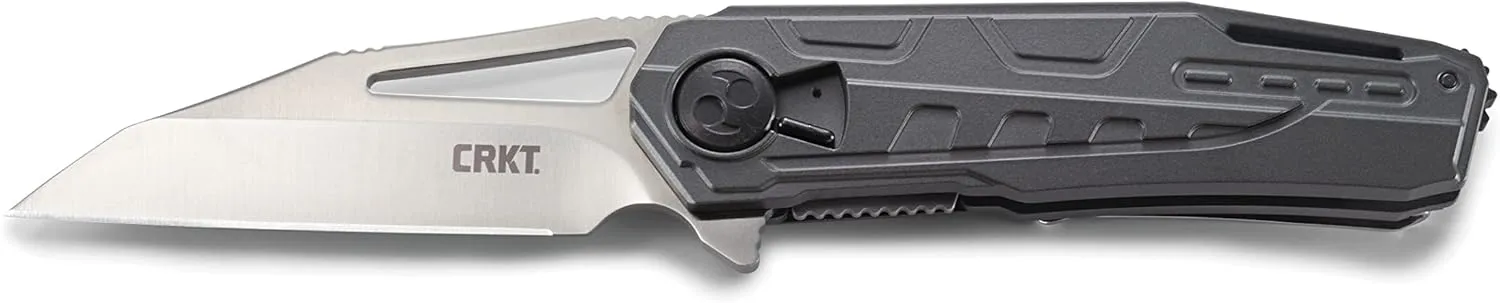 CRKT Raikiri Folding Pocket Knife: Plain Edge Folder with Liner Lock, Field Strip Technology, Everyday Carry Folded Knife with Flipper Opening, and Satin Blade Finish 5040