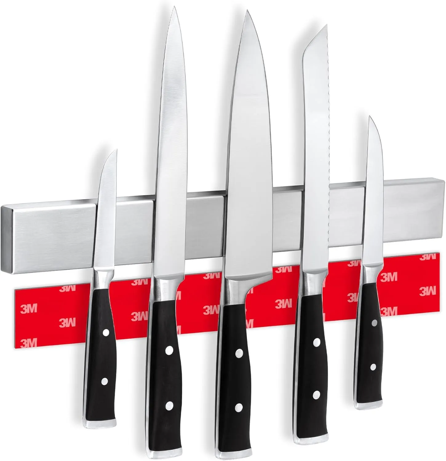 CUCINO Magnetic Knife Holder for Wall 16" No Drilling incl. Self Adhesive Tape - Extra strong Knife Holder - Awarded Knife Magnetic Strip - Made of Stainless Steel