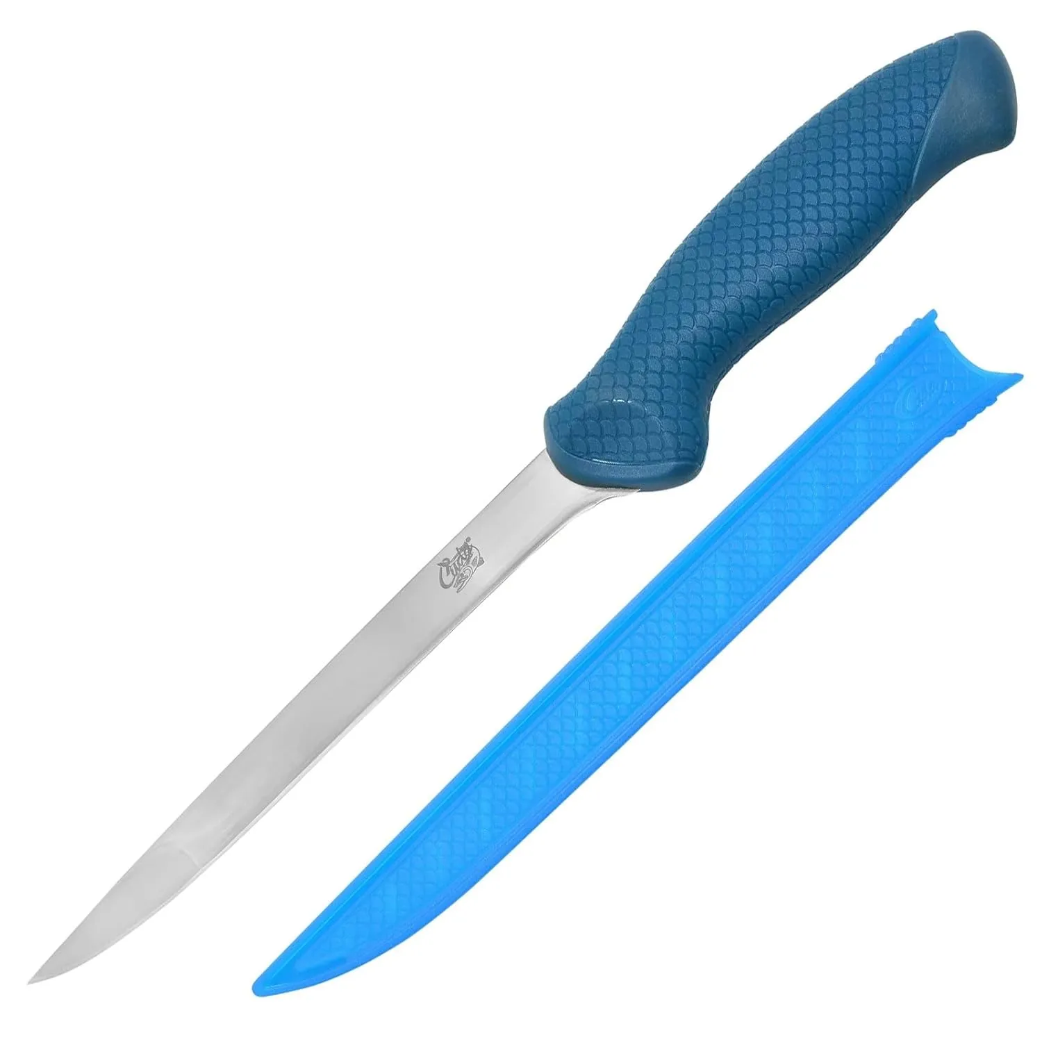 Cuda 7" AquaTuff Wide Fillet Saltwater & Freshwater Zirconium Bonding Fish Filleting Knife with Weather-Resistant Non-Slip Grip & Blade Cover