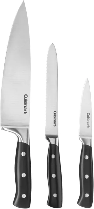 Cuisinart C77TR-3P Triple Rivet Collection 3-Piece Knife Set, 8-Inch Chef's, 5.5-Inch Utility and 3.5-Inch Paring