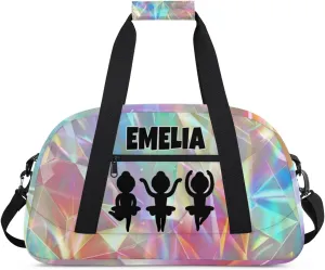 Custom Gym Colorful Cute Dance Bag for Girls, Personalized Sports Bag for Teens Girls Waterproof Weekender Carry Practice Travel Bag