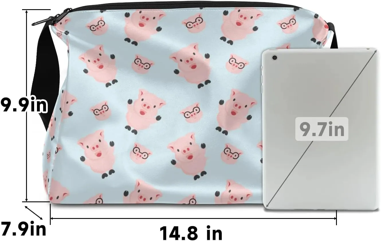 Cute Fat Pig Small Gym Bag for Men Women Workout Sport Duffle Bag Waterproof Weekender Overnight Bag Lightweight Carry on Tote Bag Crossbody Shoulder Travel Bag for Swim Yoge Dance