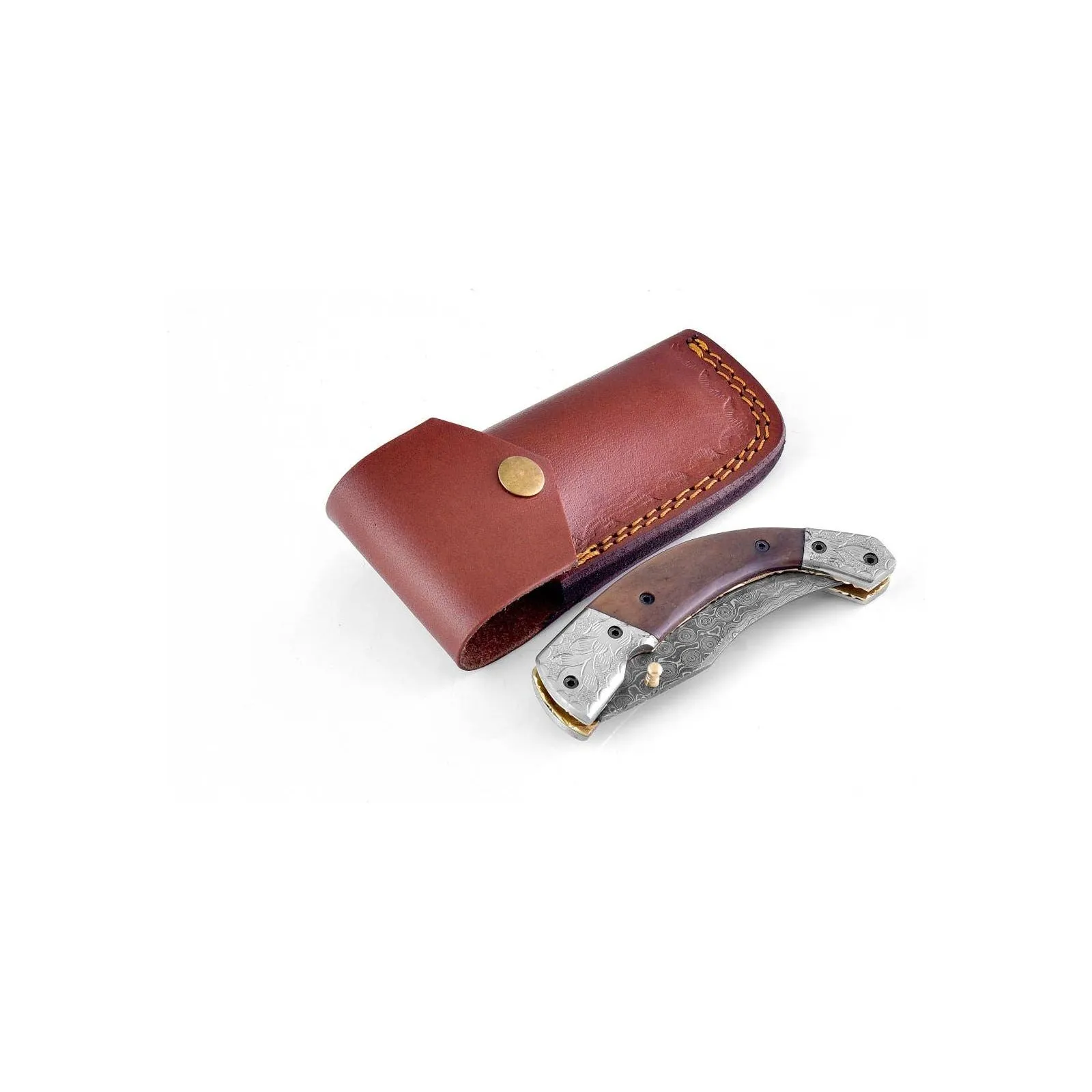 Damascus Steel Custom EDC Utility Folding Knife by Titan