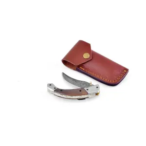 Damascus Steel Custom EDC Utility Folding Knife by Titan