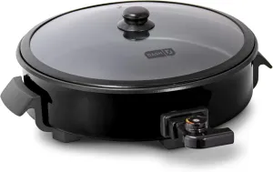 Dash Family Size Electric Skillet with 14 inch Nonstick Surface   Recipe Book for Pizza, Burgers, Cookies, Fajitas, Breakfast & More, 20 Cup Capacity, 1400-Watt - Black