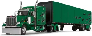 DCP by First Gear Green/Black 1/64 Scale Peterbilt 359 & 53' Utility Roll Tarp Trailer