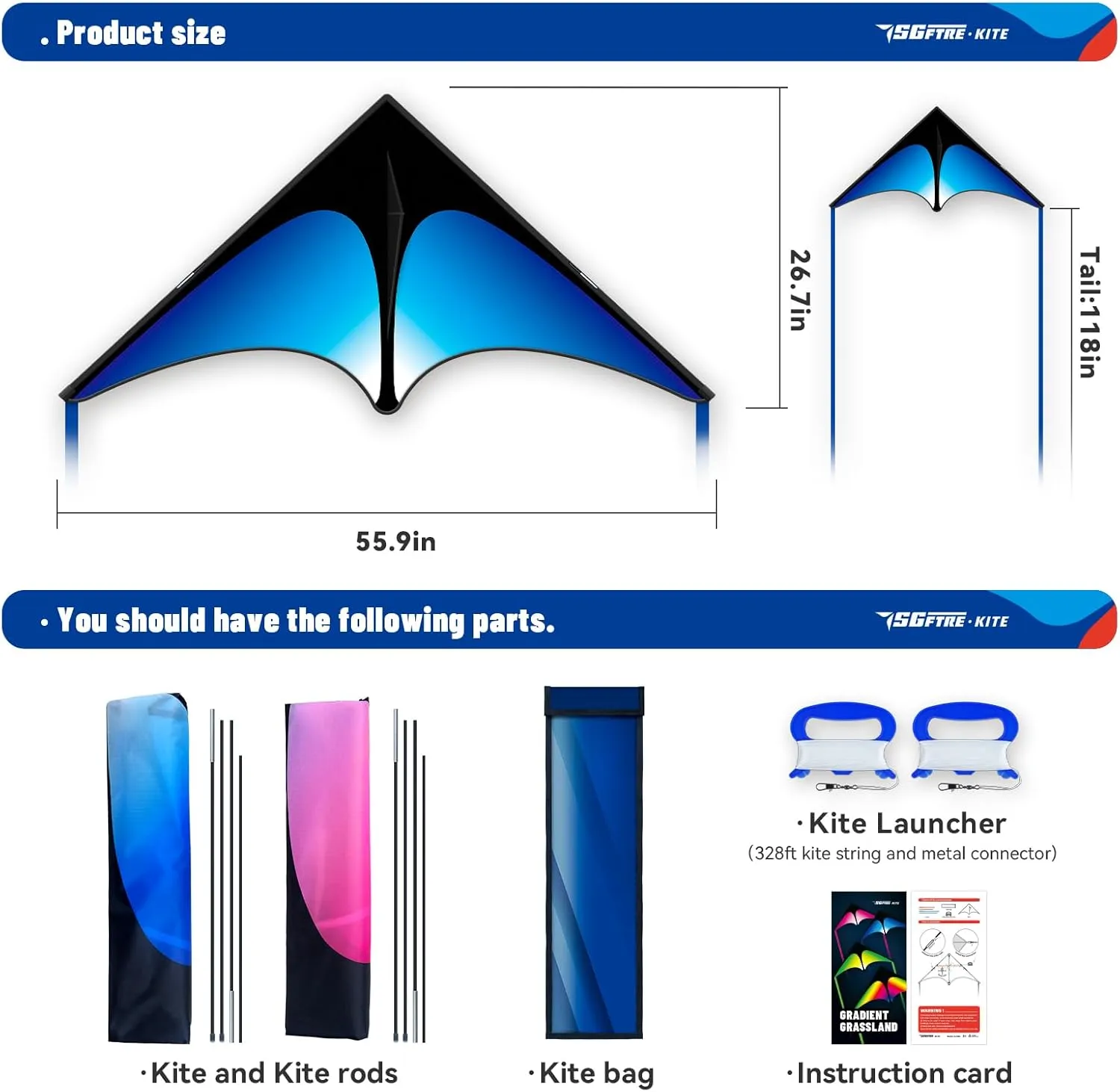 Delta Kite Set for Kids and Adults，Extremely Easy to Launch for Beginners, Perfect for Beaches and Parks，Kites for Beach Trip Park Family Outdoor Games and Activities