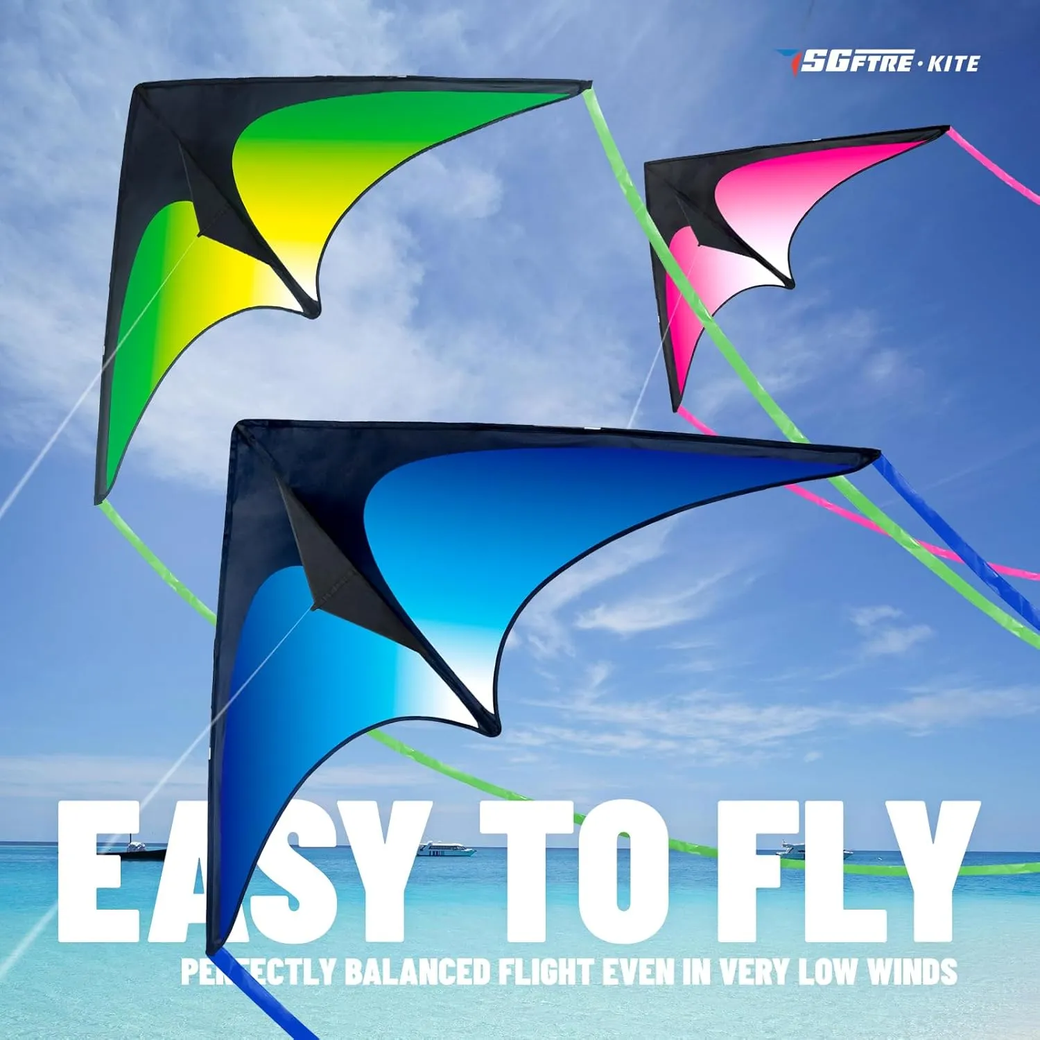 Delta Kite Three Set for Kids and Adults,Easy to Fly Adult Kites,Perfect Family Kite for Parks and Beach, Delta Kites for Fun Outdoor Activities