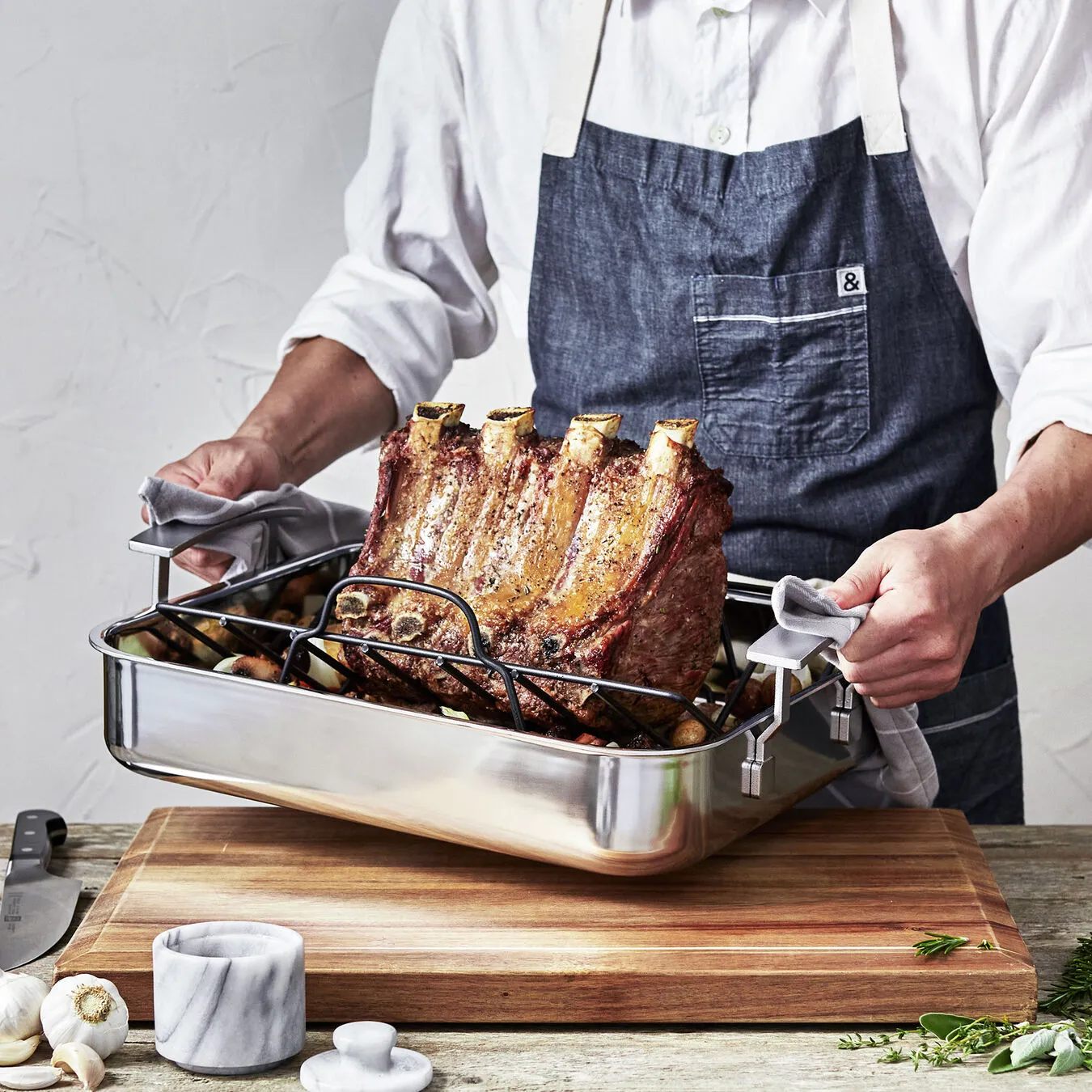 Demeyere Industry 5-ply Roasting Pan with Rack