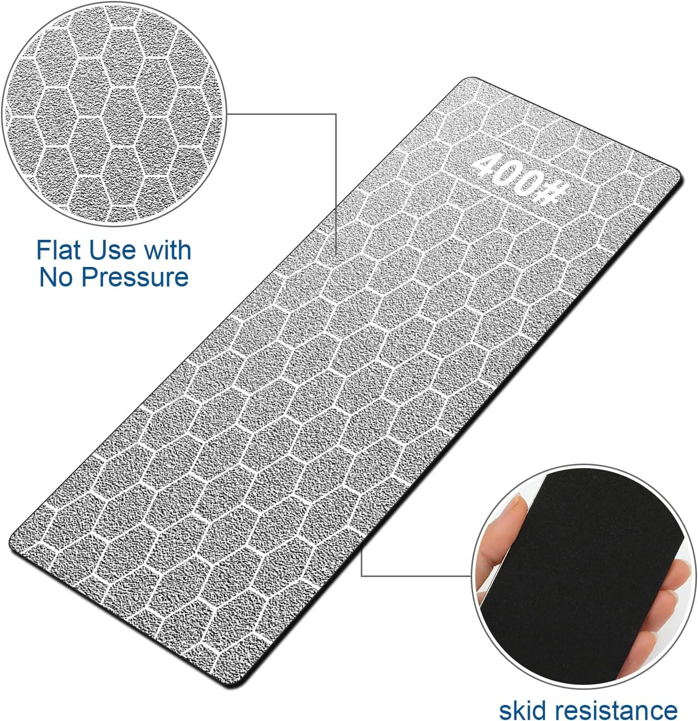 Diamond Sharpening Stone, 5 Pcs Knife Sharpening Stone with Extra Fine/Coarse Plate and Non-slip Base, 400/600/800/1000/1200 Grit
