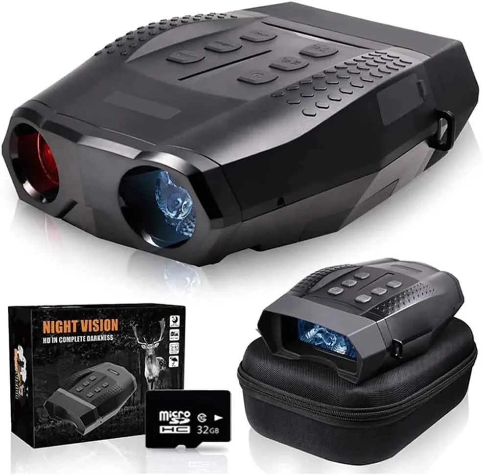 Digital Night Vision Goggles with 32G TF Card, 1080P Night Vision Binoculars for Total Darkness, 1900FT Infrared Viewing, Infrared Digital Night Vision Binoculars with Photos Videos Recorder Function,