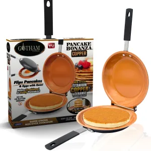 Double Sided Frying Pan,Nonstick Copper Easy to Flip Pan - Perfect Pancake Maker