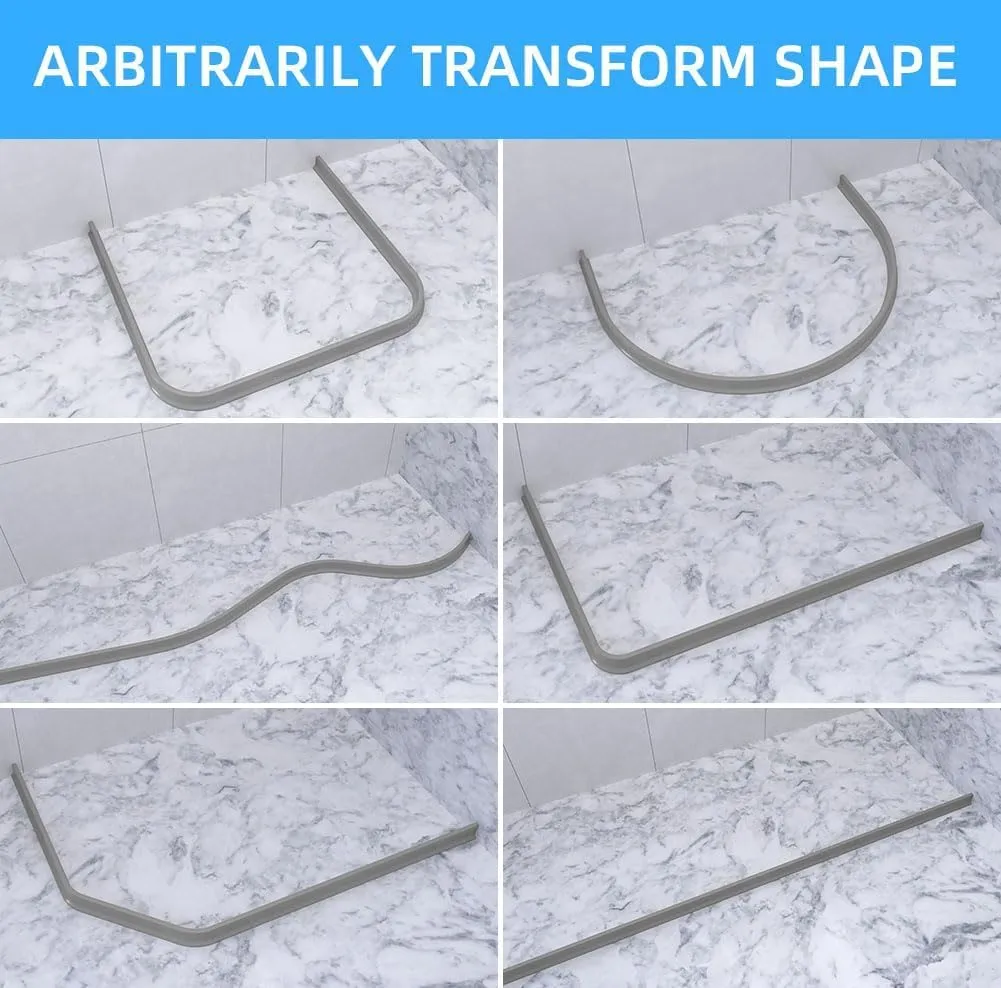 Duzzy 67 Inch Shower Threshold Water Dam, Shower Water Guard to Keep Water in Shower, Shower Water Stopper Dry and Wet Separation Suitable for Bathroom and Kitchen