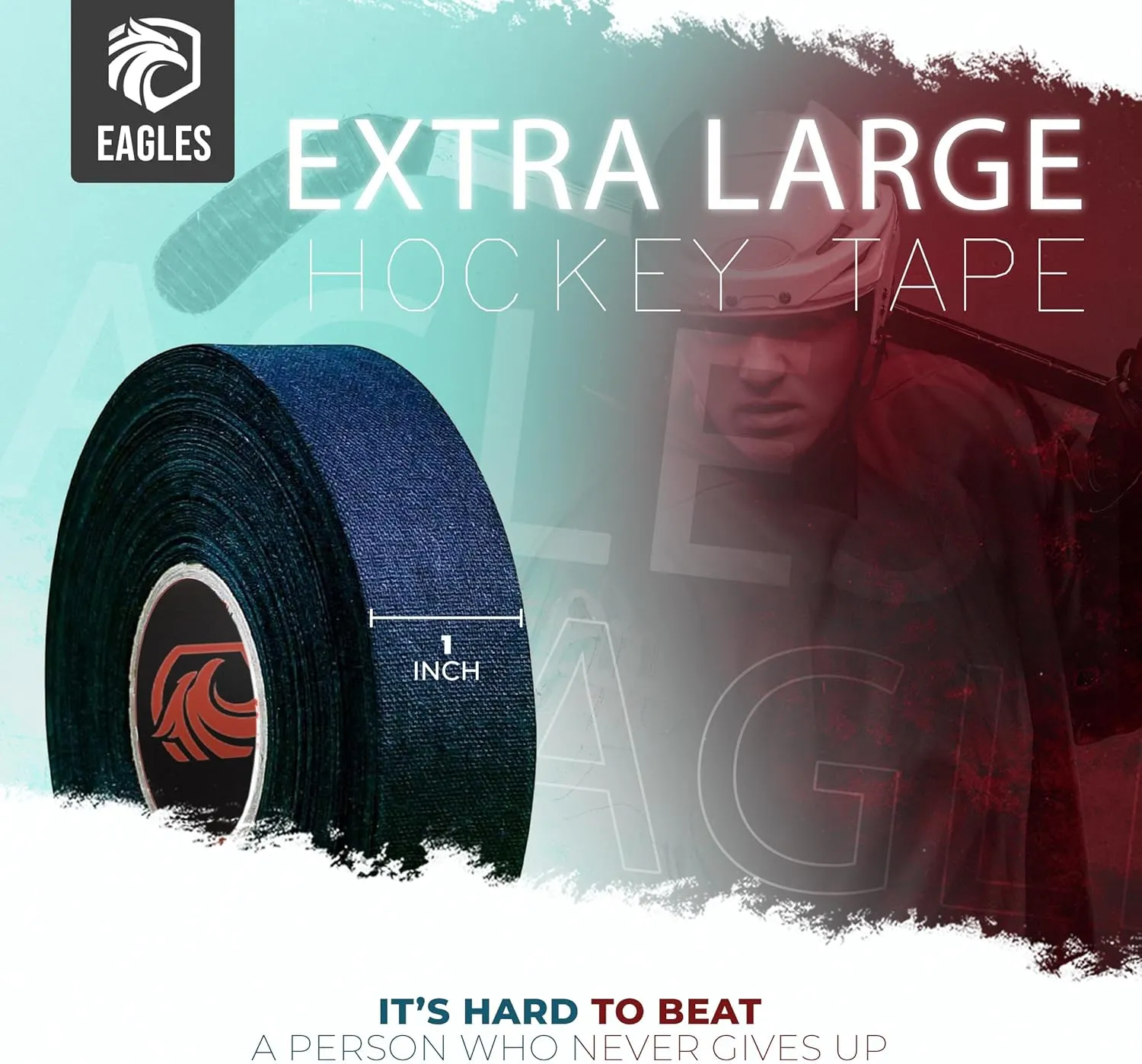 EAGLES Bulk Hockey Tape Black, White or Clear Multipurpose Tape Roll - Strong Adhesive - Durable Cloth or PVC Tape - Hokey Sports Gifts, Accessories, Equipment, Gear