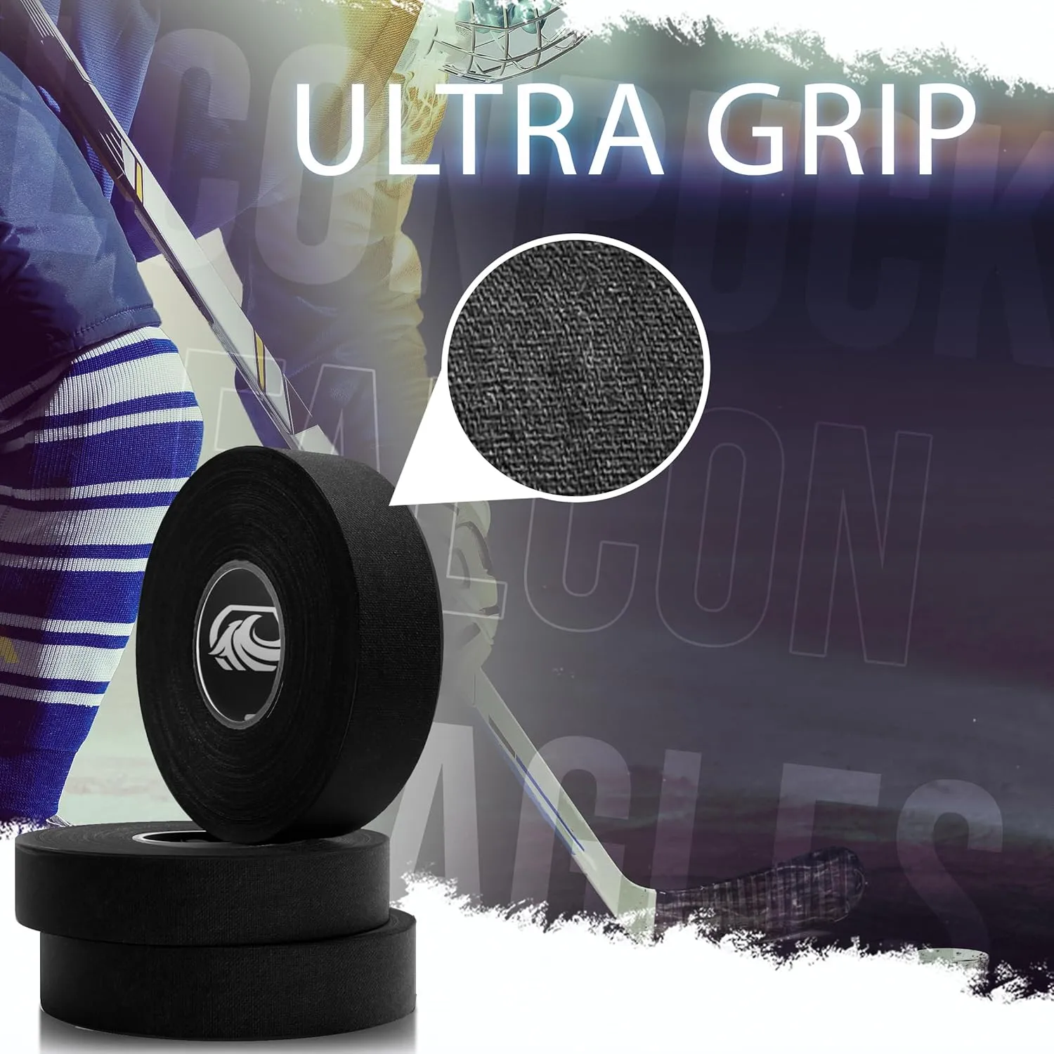 EAGLES Bulk Hockey Tape Black, White or Clear Multipurpose Tape Roll - Strong Adhesive - Durable Cloth or PVC Tape - Hokey Sports Gifts, Accessories, Equipment, Gear