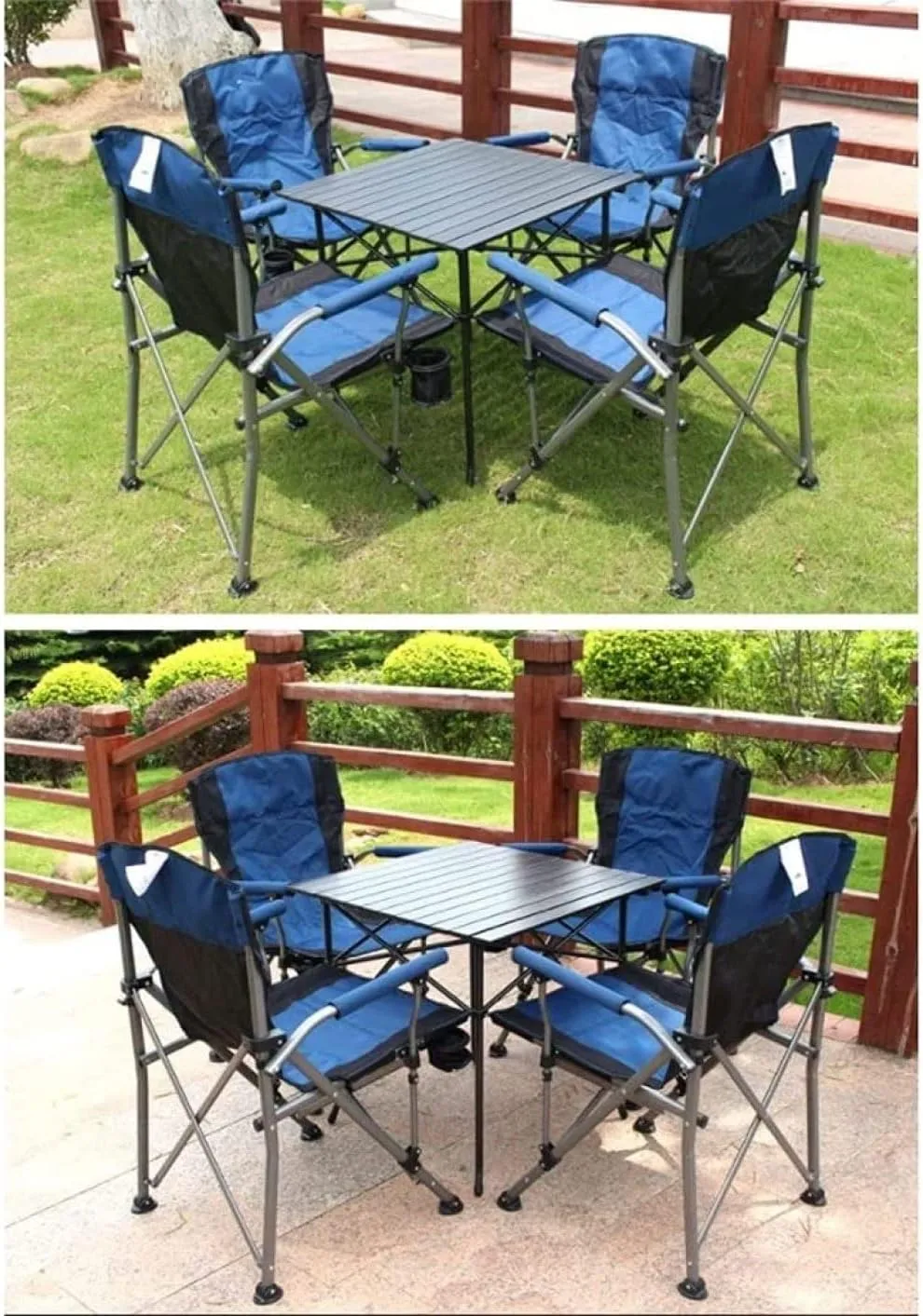 Easy to Assemble with Cup Holder Outdoor Portable Lawn Adults Chairs Mesh Side Pockets Can Support 308 Pounds Camping Trip Portable