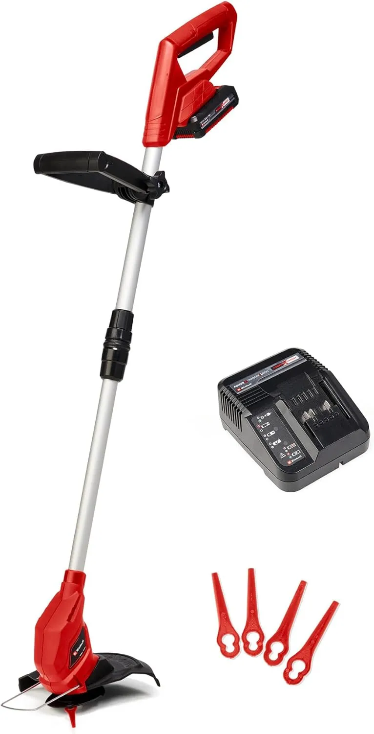 Einhell Power X-Change 18/24 Cordless Strimmer With Battery And Charger - 18V Lightweight Battery Grass Trimmer With 20 x Blades, 24cm Cutting Width - GC-CT 18/24 Li Garden Lawn Trimmer