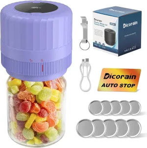 Electric-Mason-Jar-Vacuum-Sealer, Automatic Wide Mouth and Regular Mouth Mason Jar Sealer Kit, VP06  Vaccum Sealer for Jars with Opener & 5 Pairs of Lids