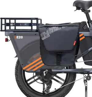 ENGWE 28L 2-Piece Bicycle Pannier Bag, Waterproof Frame Travel Bag with Reflector, Locking Buckle and Extended Strap, Flap and Hidden Zipper Design LE20 Adult Cargo E-Bike