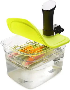 EVERIE Versatile 12-Quart Sous Vide Container with Built-in Rack and Collapsible Silicone Lid Compatible with All Sous Vide Cookers, EVC-1202-TYGJ New Model of 2022