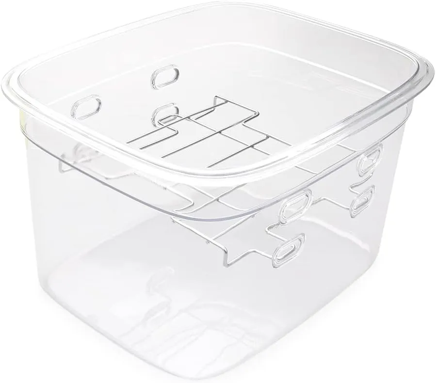 EVERIE Versatile 12-Quart Sous Vide Container with Built-in Rack and Collapsible Silicone Lid Compatible with All Sous Vide Cookers, EVC-1202-TYGJ New Model of 2022