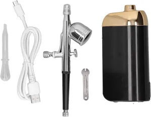 Fine Atomization Facial Mist Sprayer, Portable Oxygen Facial Airbrush, Cordless Makeup Airbrush for Facial Mist, Makeup, Cake Decorating(Black)