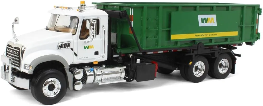 First Gear 1/34 Mack Granite MP Waste Management Truck w/Roll-Off Container 10-4305D
