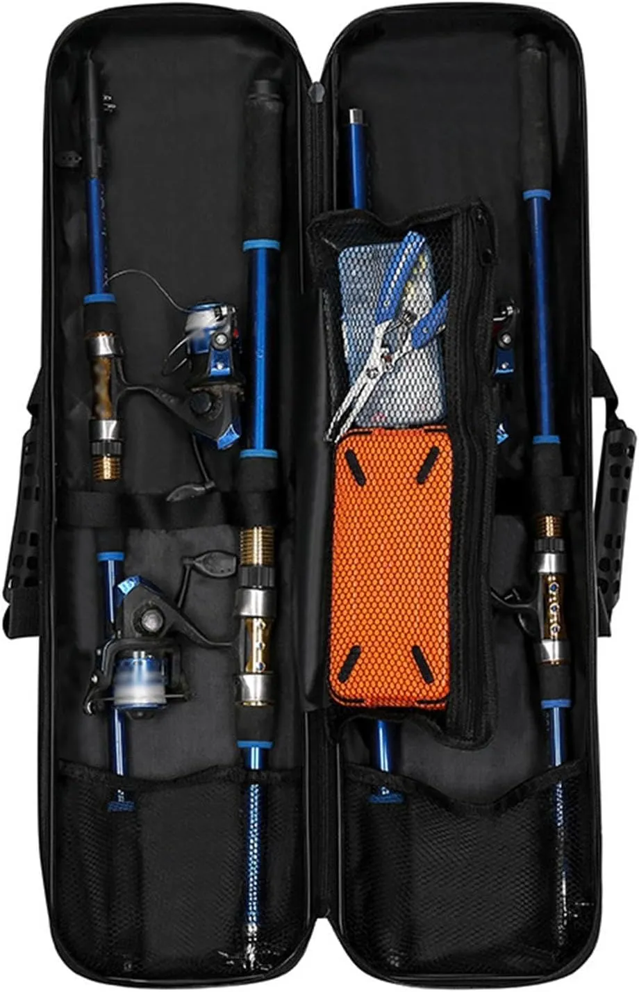 Fishing Tackle Bag Fishing Pole Storage Bag Wear Resistant Hard Shell Solid Fishing Bag Carrying Case for Ice Fishing